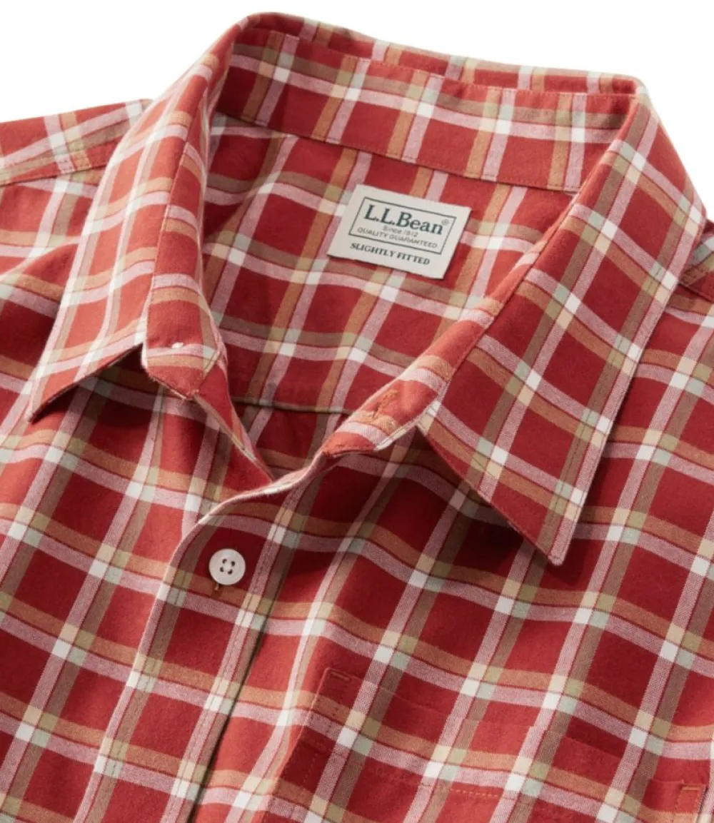 "Men's Wrinkle-Free Ultrasoft Brushed Cotton Shirt, Long-Sleeve, Slightly Fitted Untucked Fit"-L.L.Bean Sale