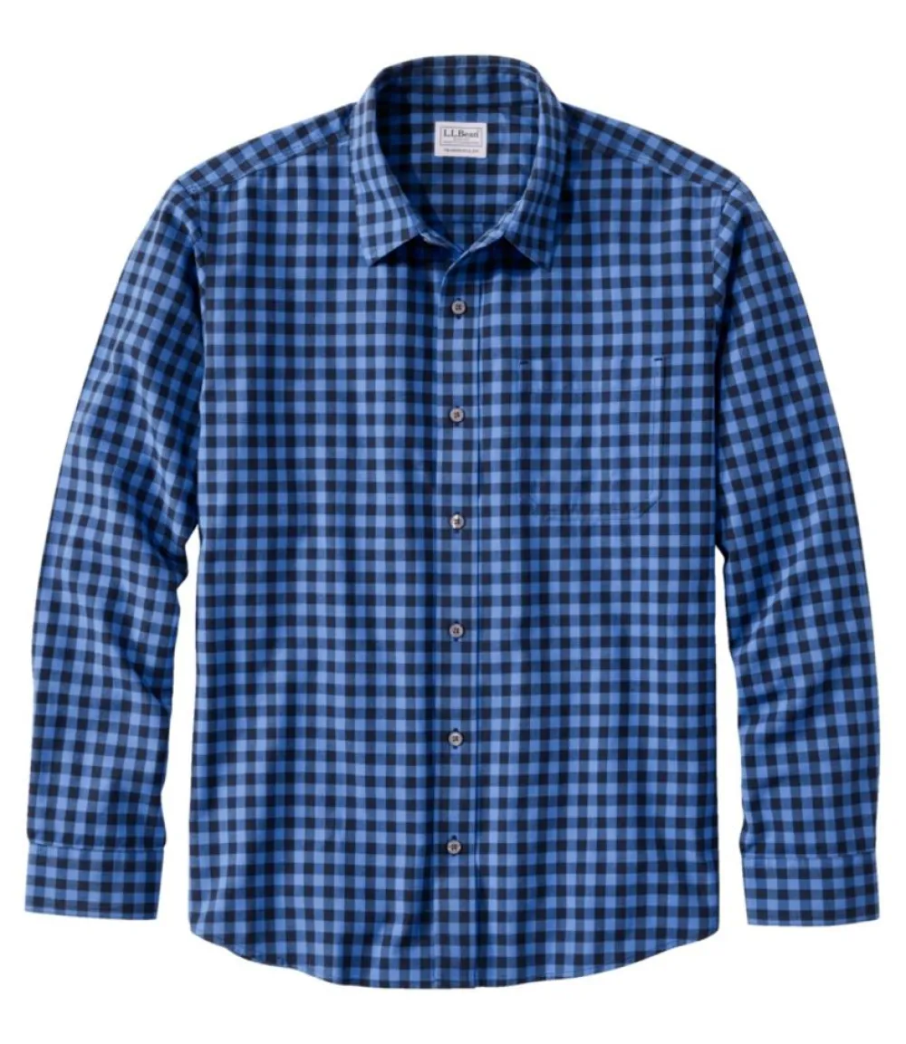 "Men's Wrinkle-Free Ultrasoft Brushed Cotton Shirt, Long-Sleeve, Traditional Untucked Fit"-L.L.Bean Hot