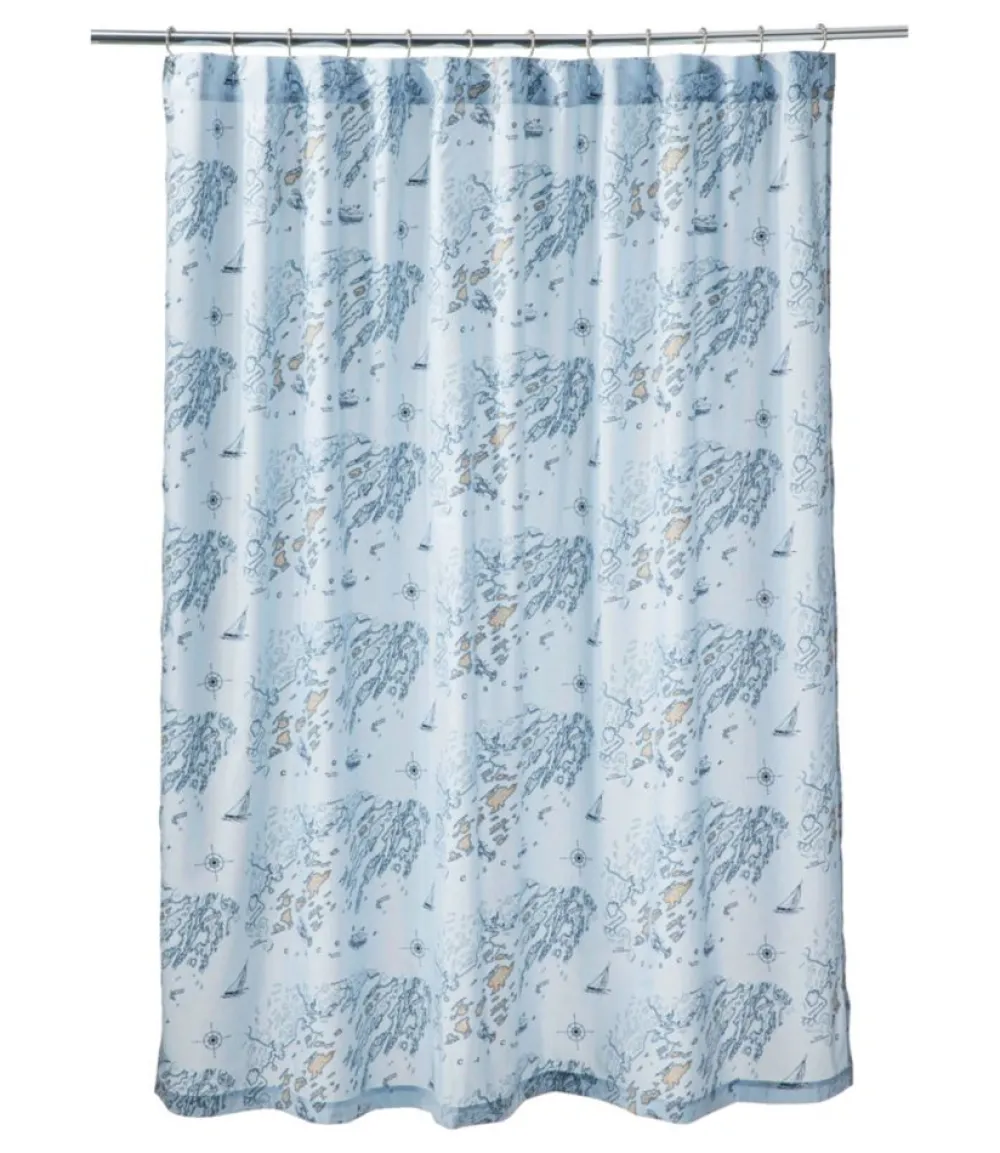 "Nautical Map Shower Curtain"-L.L.Bean Fashion