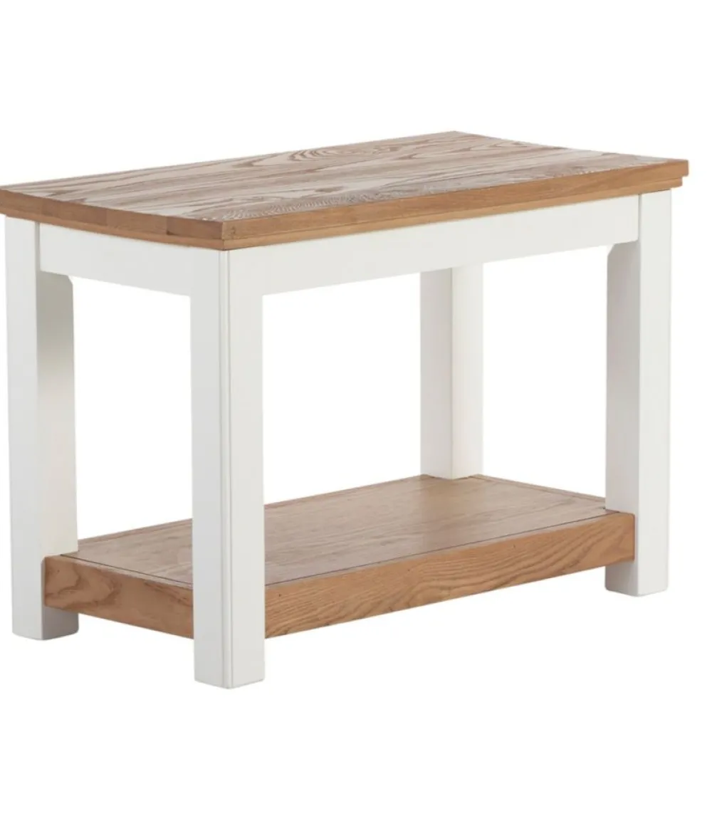 "Painted Farmhouse Bench, Wood Top"-L.L.Bean Flash Sale