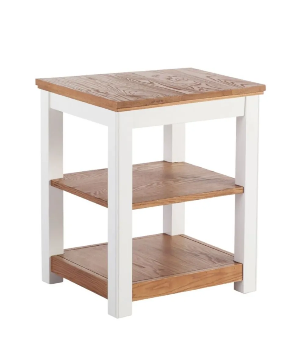 "Painted Farmhouse Two-Shelf End Table, Wood Top"-L.L.Bean Online