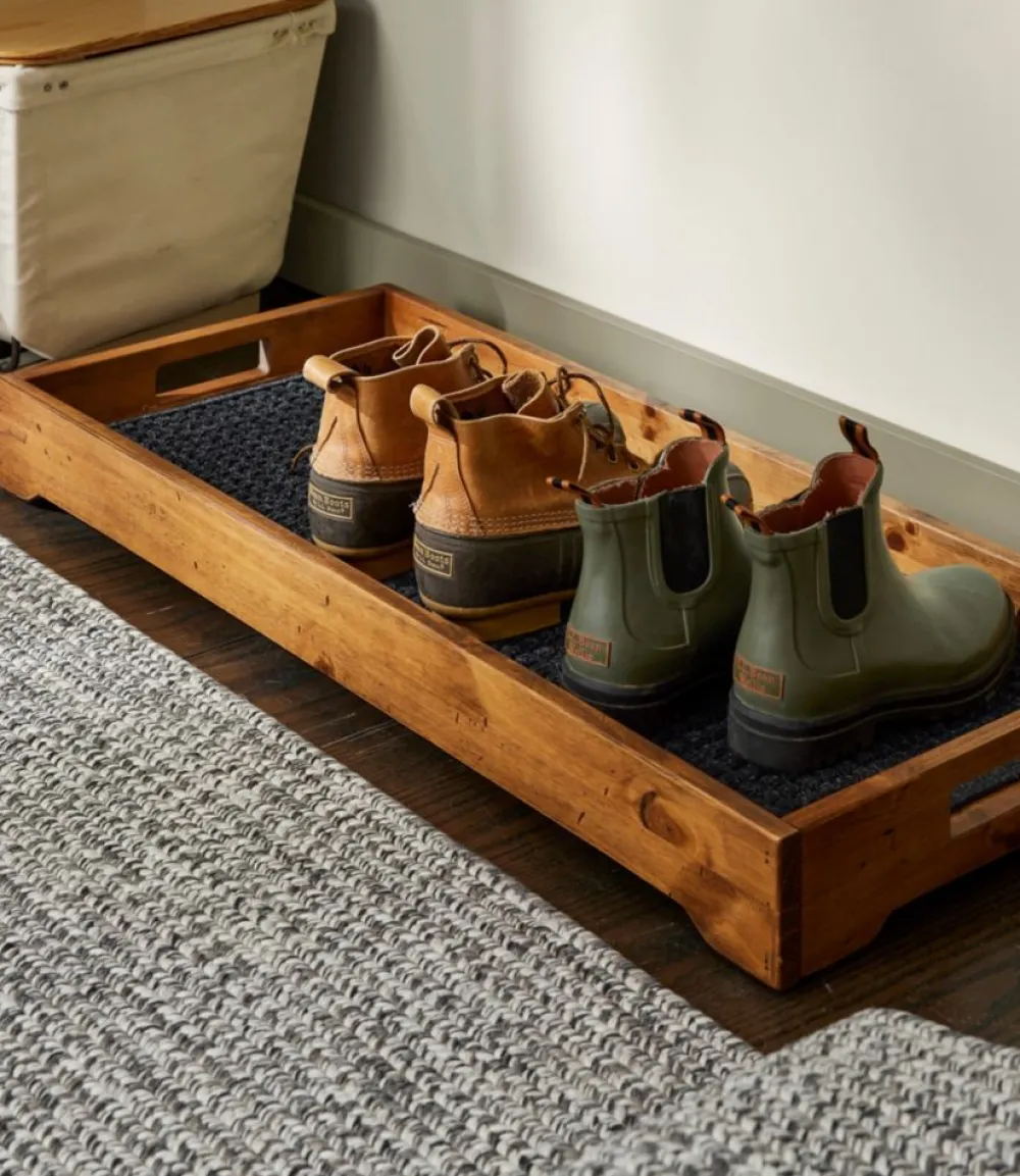 "Rustic Wooden Boot Tray"-L.L.Bean Flash Sale
