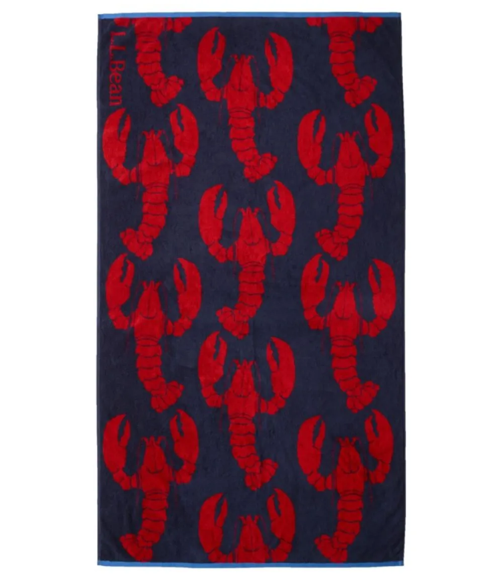 "Seaside Beach Towel, Lobsters"-L.L.Bean Clearance