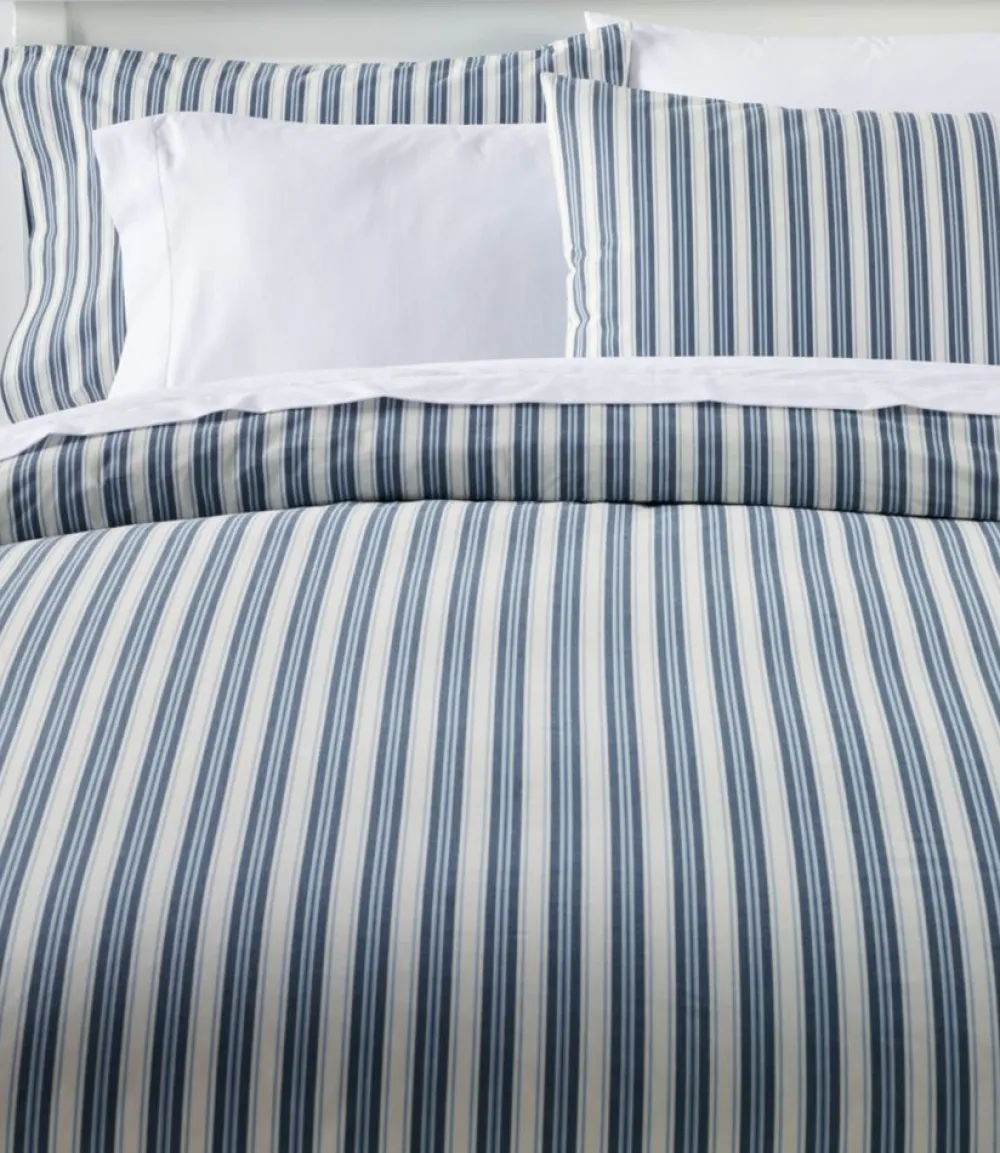 "Sunwashed Percale Comforter Cover, Stripe"-L.L.Bean Shop