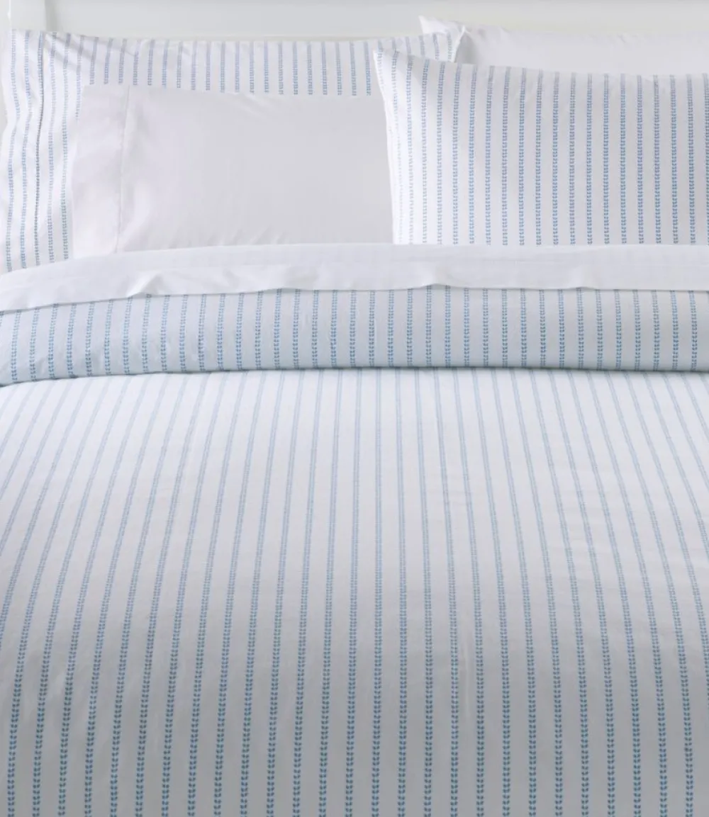 "Sunwashed Percale Comforter Cover, Stripe Leaf"-L.L.Bean Cheap