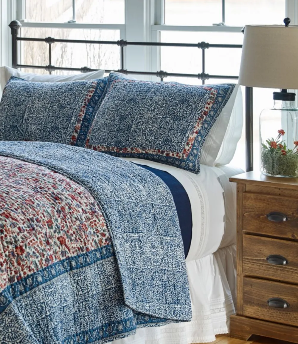 "Sunwashed Pintuck Sheet Collection"-L.L.Bean New