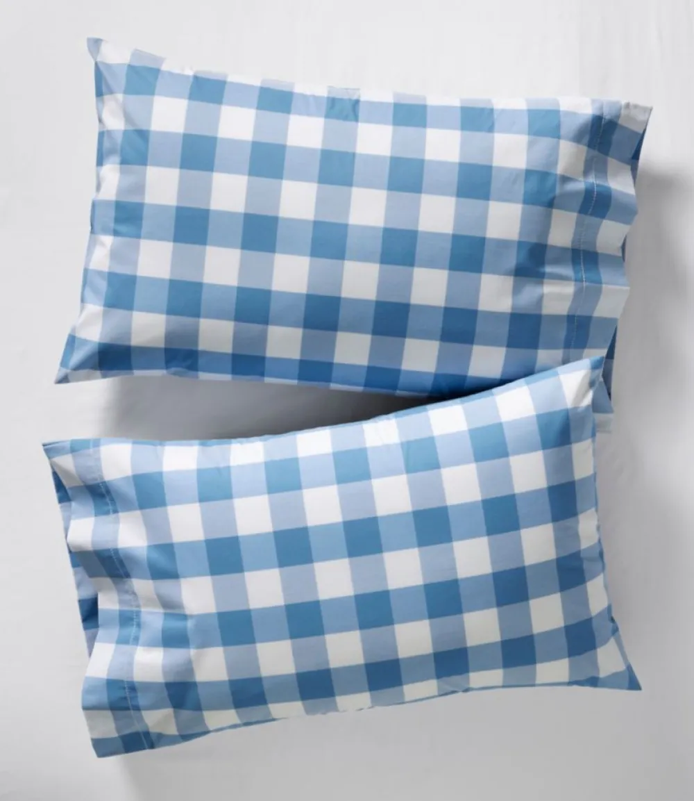 "280-Thread-Count Pima Cotton Pillowcases, Check, Set of Two"-L.L.Bean Cheap