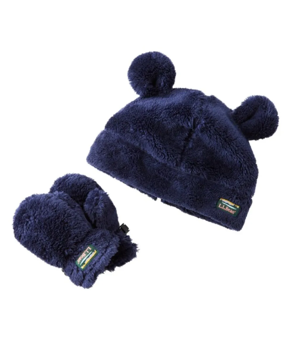 "Toddlers' Hi-Pile Hat and Mitten Set"-L.L.Bean Sale