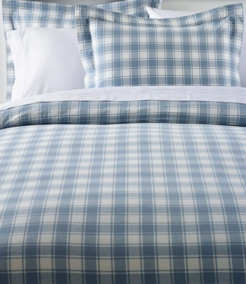 "Ultrasoft Comfort Flannel Comforter Cover Collection, Check"-L.L.Bean Shop