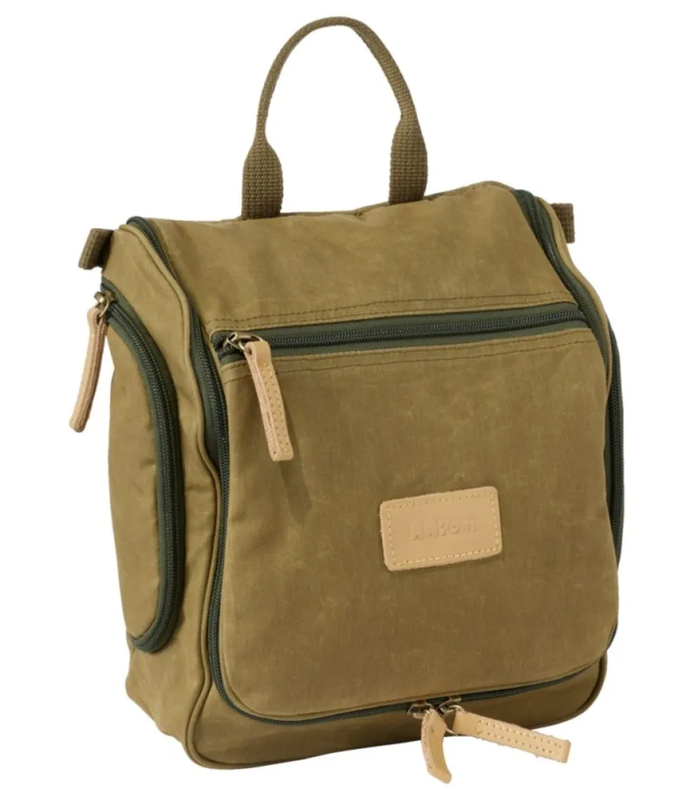 "Waxed-Canvas Personal Organizer Toiletry Bag, Medium"-L.L.Bean Clearance