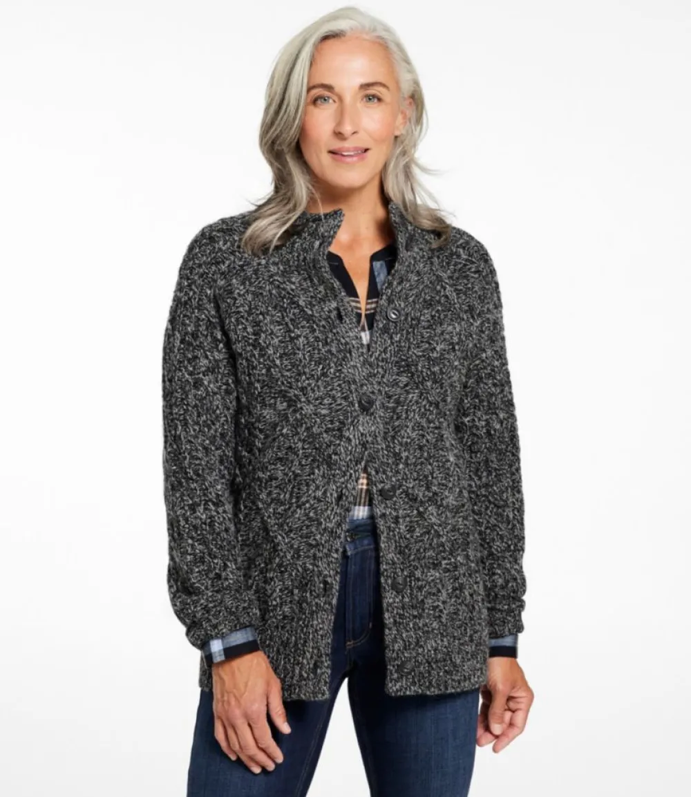 "Women's 1912 Heritage Wool Blend Mockneck Cardigan"-L.L.Bean Online