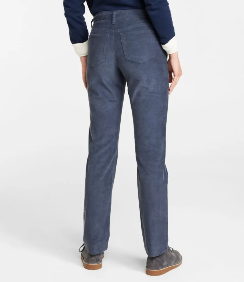 "Women's BeanFlex Five-Pocket Corduroy Pants, Mid-Rise Straight-Leg"-L.L.Bean Best