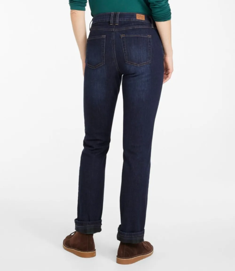 "Women's BeanFlex® Jeans, Mid-Rise Straight-Leg Lined"-L.L.Bean Cheap