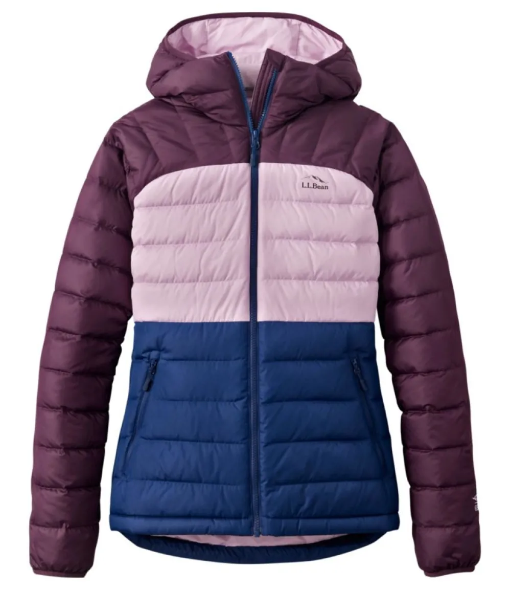 "Women's Bean's Down Hooded Jacket, Colorblock"-L.L.Bean Discount