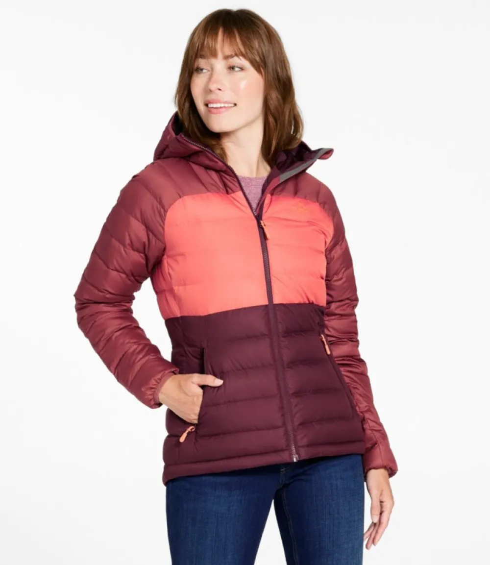 "Women's Bean's Down Hooded Jacket, Colorblock"-L.L.Bean Discount