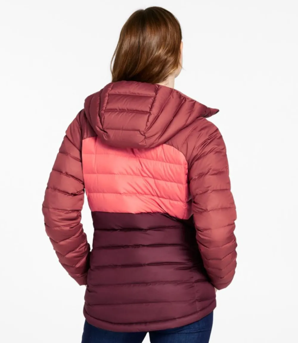 "Women's Bean's Down Hooded Jacket, Colorblock"-L.L.Bean Discount