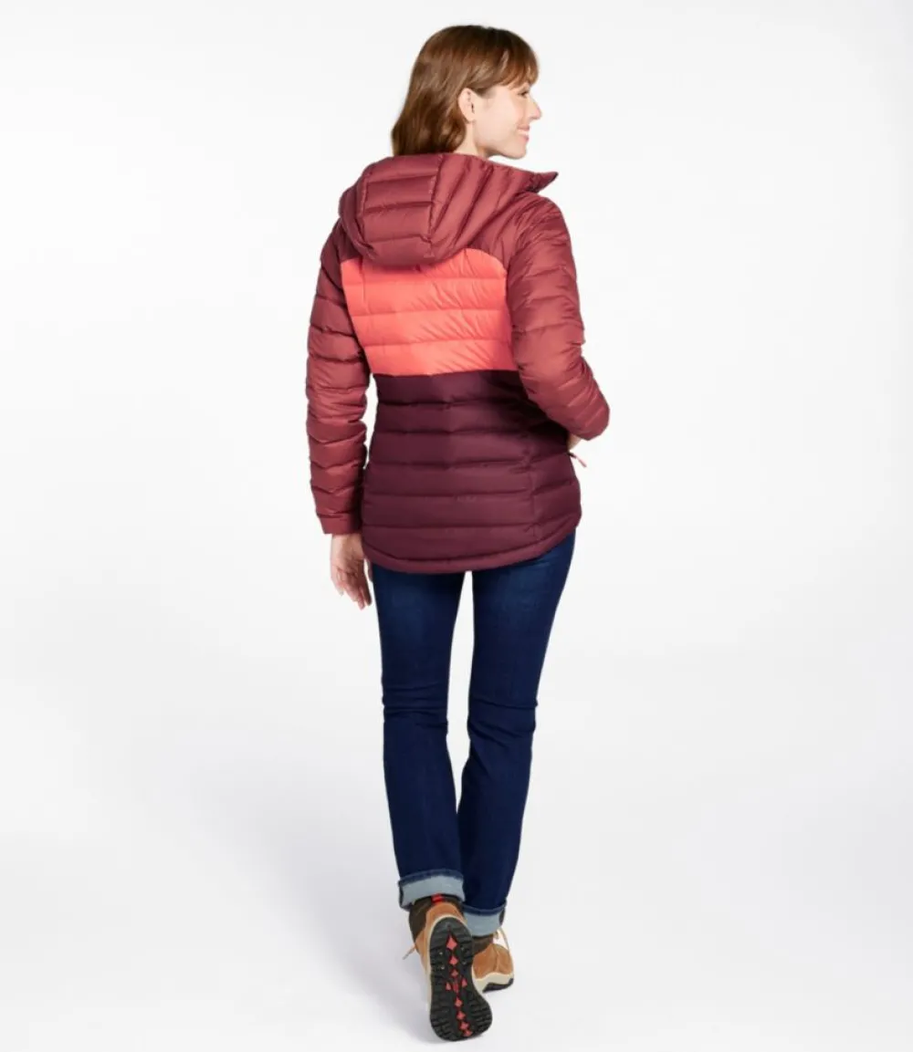 "Women's Bean's Down Hooded Jacket, Colorblock"-L.L.Bean Discount
