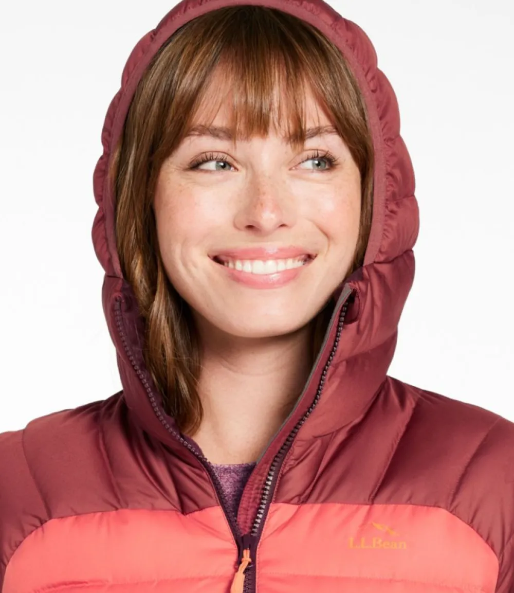 "Women's Bean's Down Hooded Jacket, Colorblock"-L.L.Bean Discount