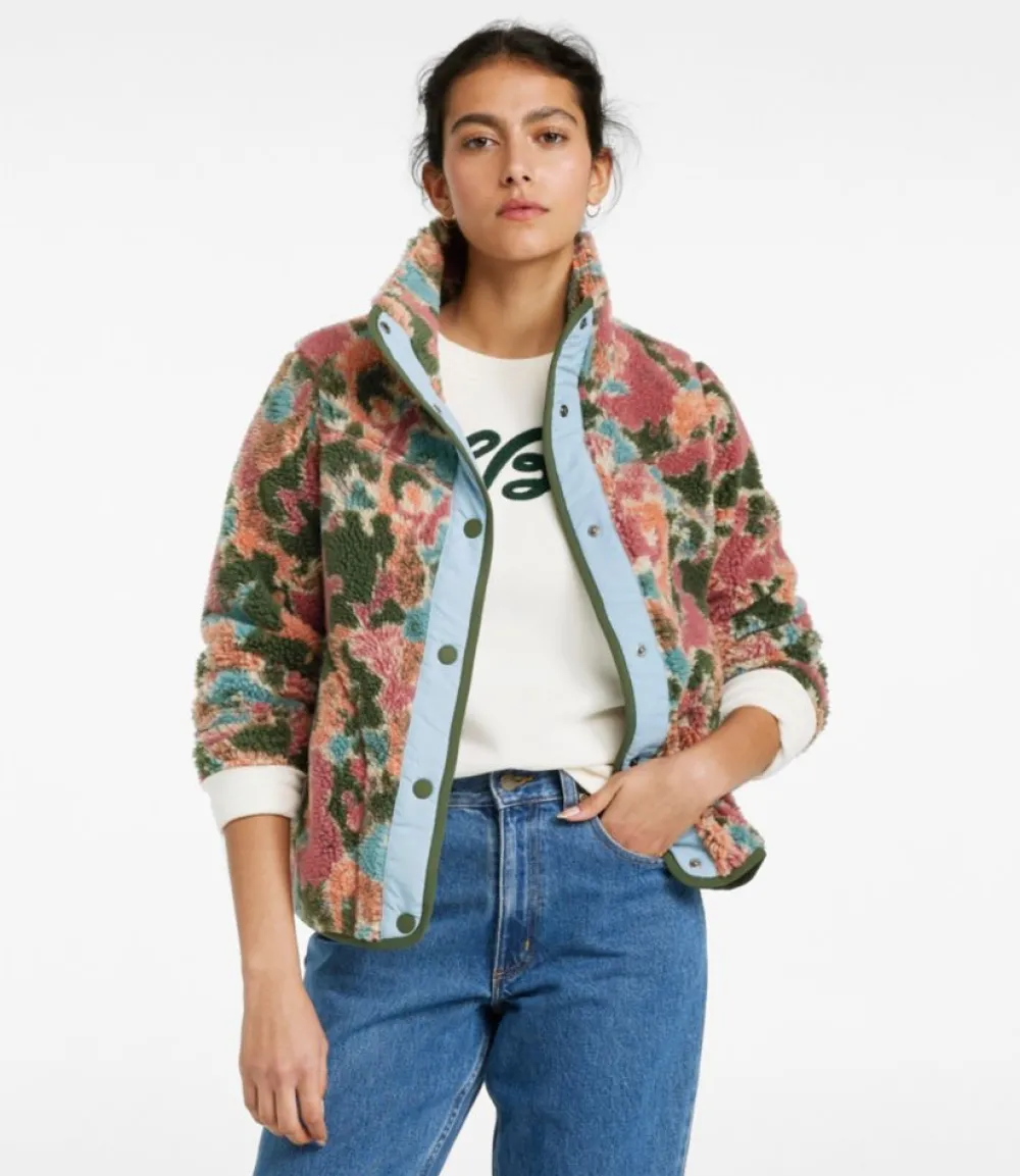 "Women's Bean's Sherpa Fleece Jacket, Print"-L.L.Bean Cheap