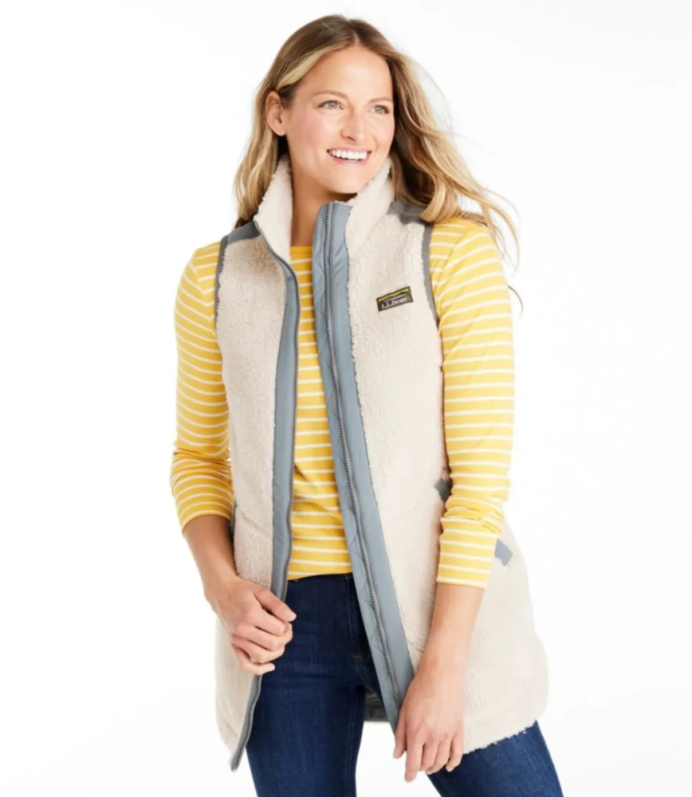 "Women's Bean's Sherpa Fleece Long Vest"-L.L.Bean Cheap