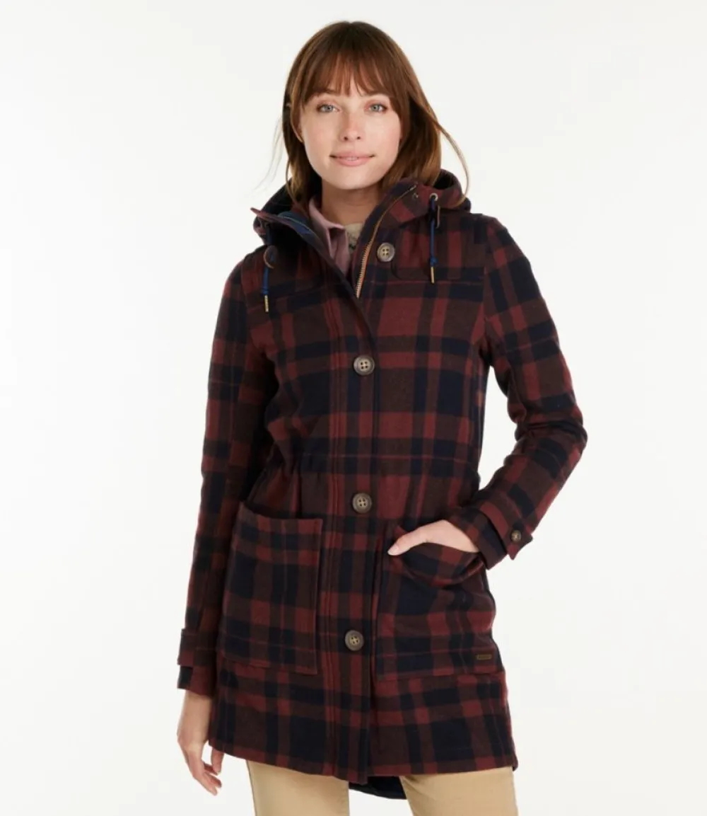 "Women's Bean's West End Wool Coat, Pattern"-L.L.Bean Discount