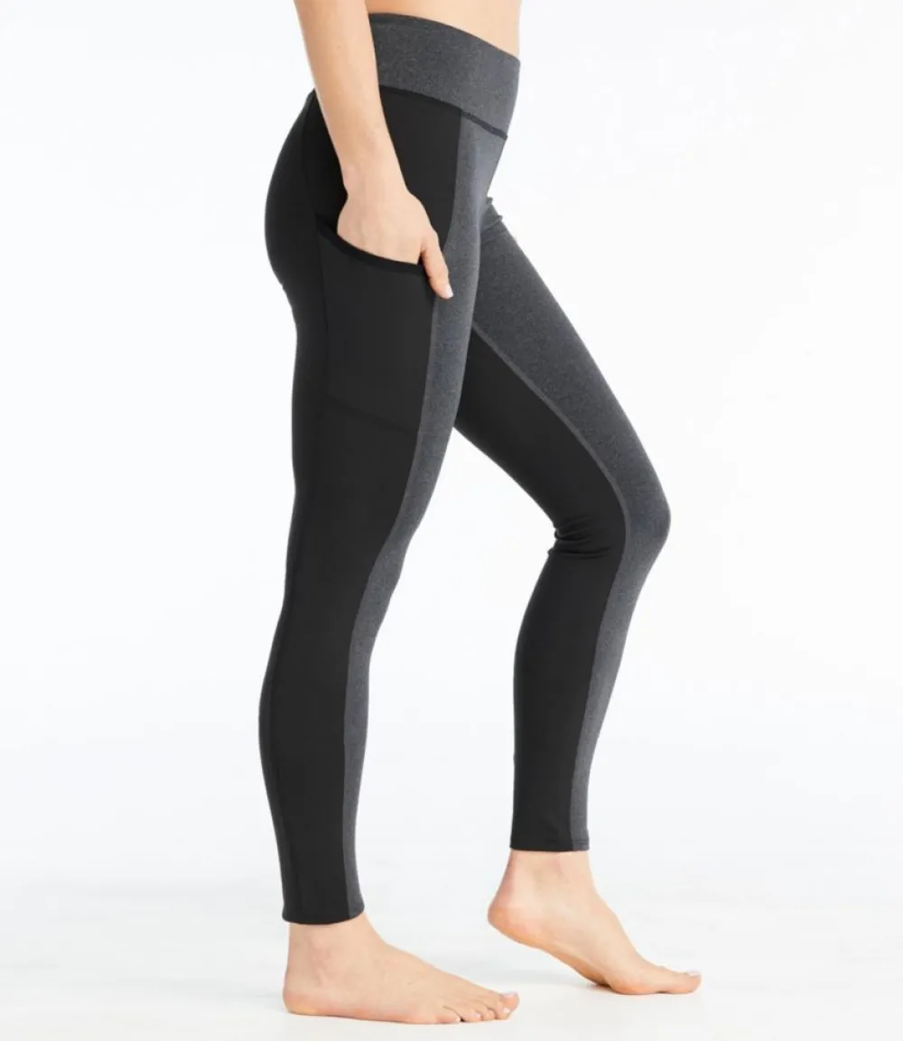 "Women's Boundless Performance Pocket Tights, Mid-Rise Colorblock"-L.L.Bean Cheap