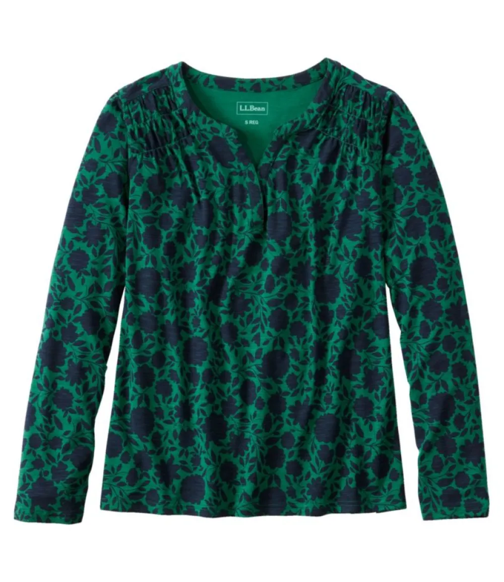 "Women's Camden Hills Tee, Long-Sleeve Print"-L.L.Bean Fashion