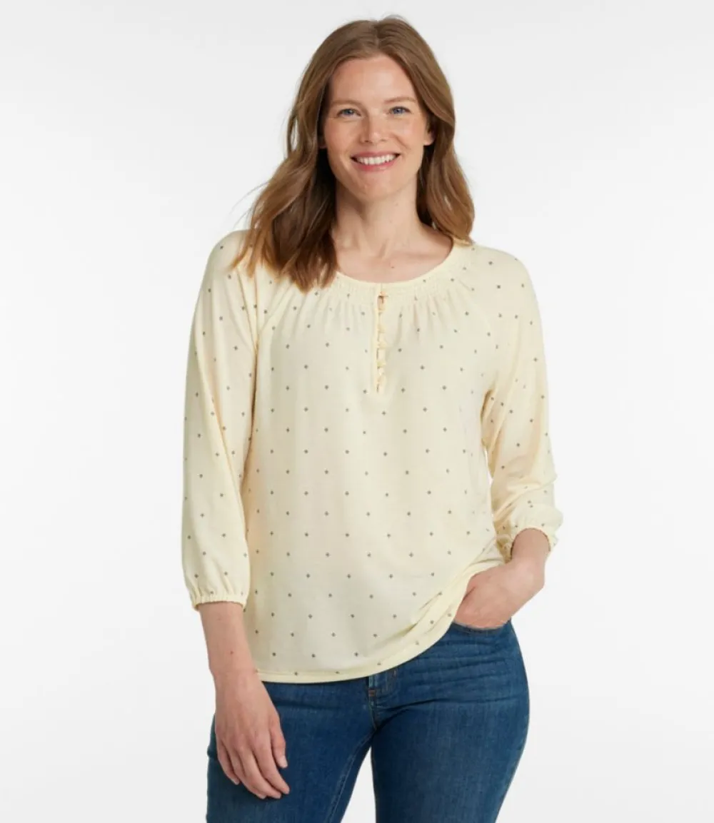 "Women's Camden Hills Tee, Three-Quarter-Sleeve Print"-L.L.Bean Online