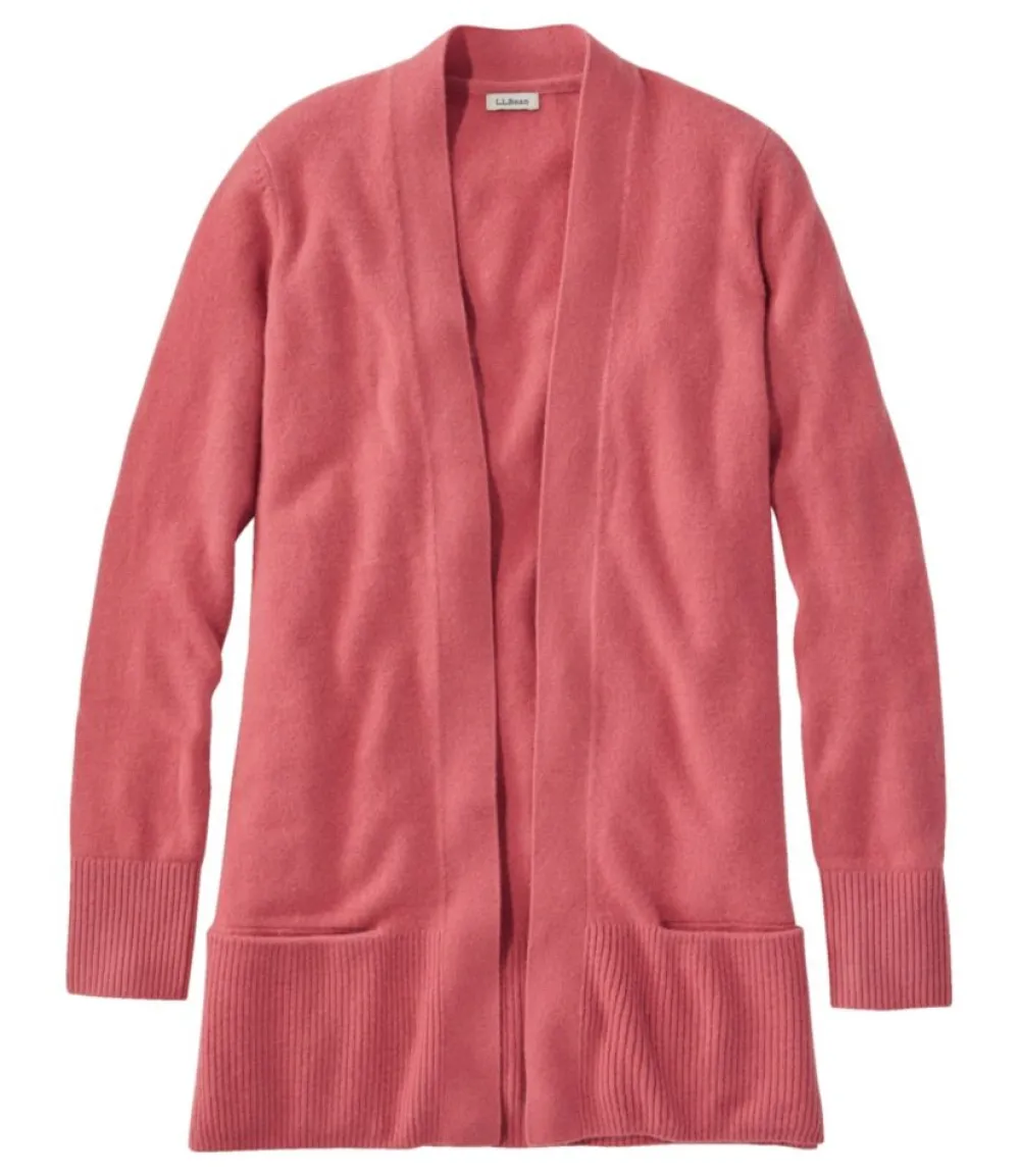 "Women's Classic Cashmere Open Cardigan with Pocket"-L.L.Bean Sale