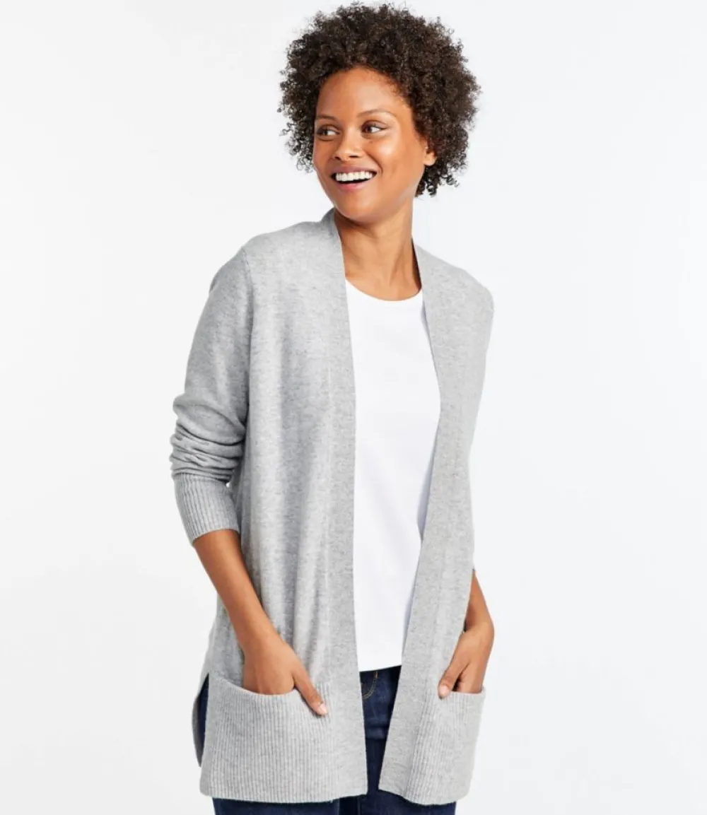 "Women's Classic Cashmere Open Cardigan with Pocket"-L.L.Bean Sale