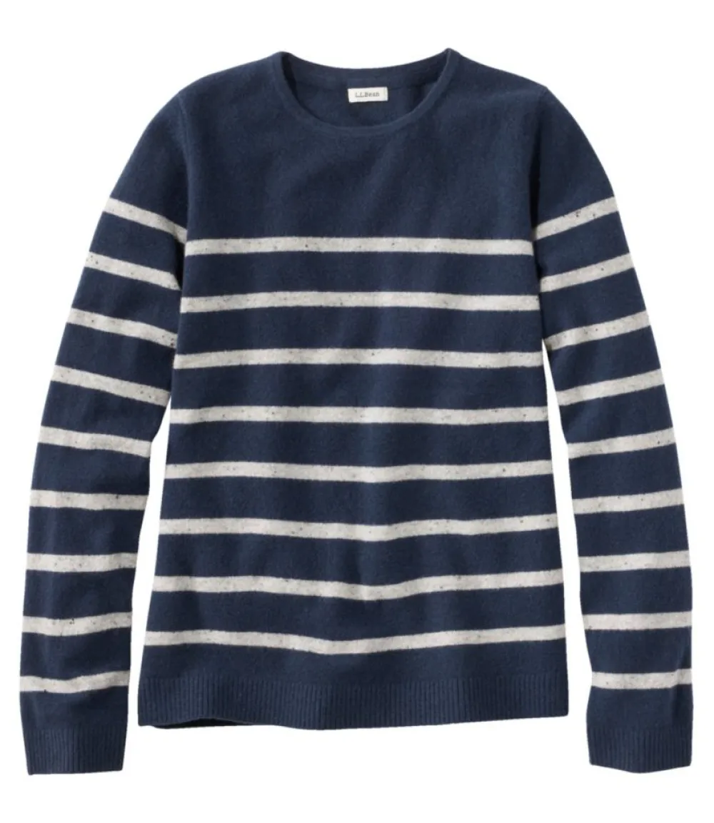 "Women's Classic Cashmere Sweater, Crewneck Stripe"-L.L.Bean Best Sale