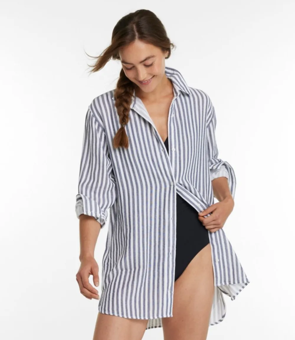 "Women's Cloud Gauze Cover-Up Shirt, Stripe"-L.L.Bean Discount