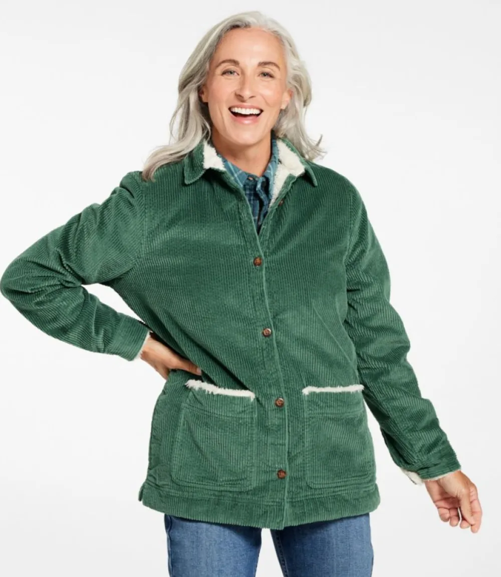 "Women's Comfort Corduroy Relaxed Shirt, Lined"-L.L.Bean Hot