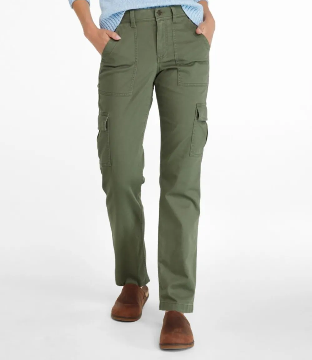 "Women's Comfort Stretch Pants, Mid-Rise Straight-Leg Cargo"-L.L.Bean Discount