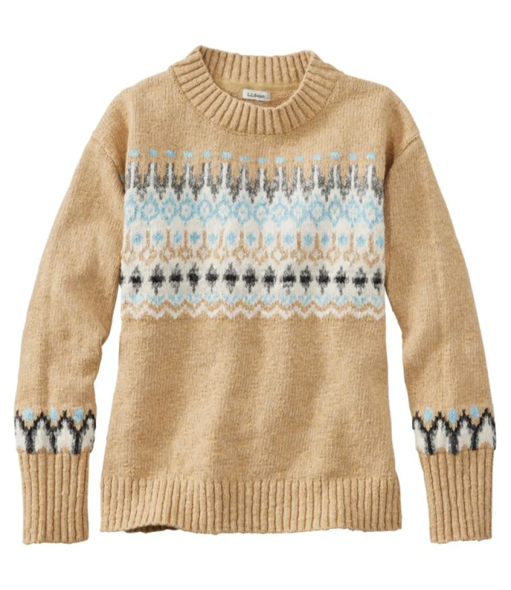 "Women's Cotton Ragg Sweater, Crewneck Fair Isle"-L.L.Bean Best