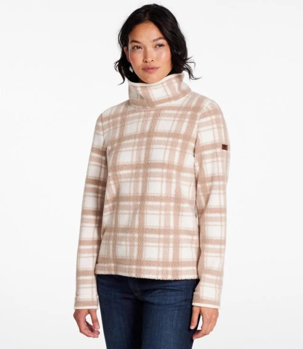 "Women's Cozy Cottage Fleece, Funnelneck Pullover Print"-L.L.Bean Fashion