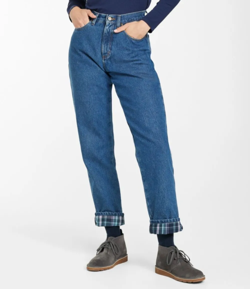 "Women's Double L® Jeans, Ultra-High Rise Tapered Leg Flannel-Lined"-L.L.Bean Cheap
