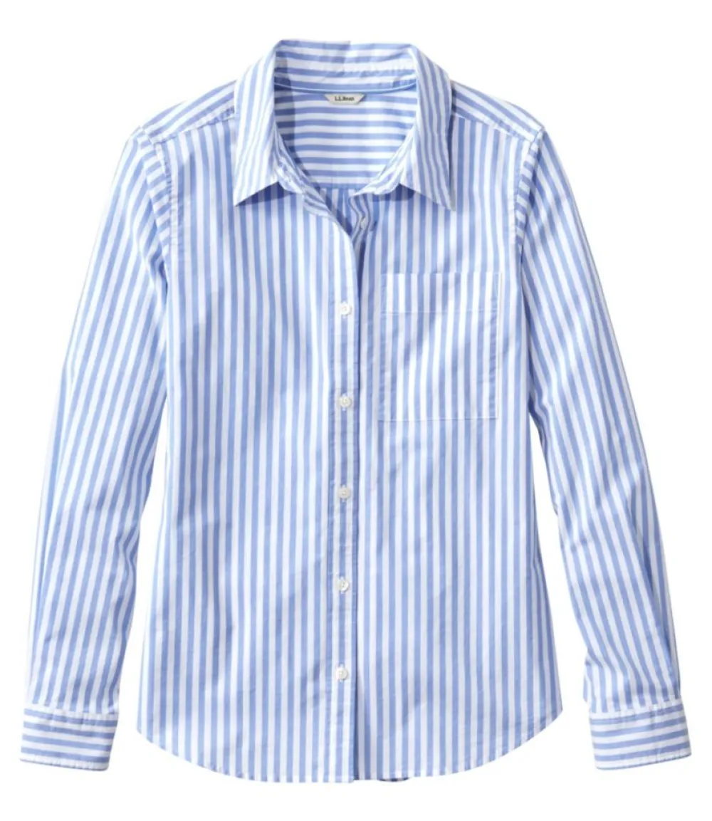 "Women's Essential Cotton Poplin Shirt, Long-Sleeve"-L.L.Bean Online