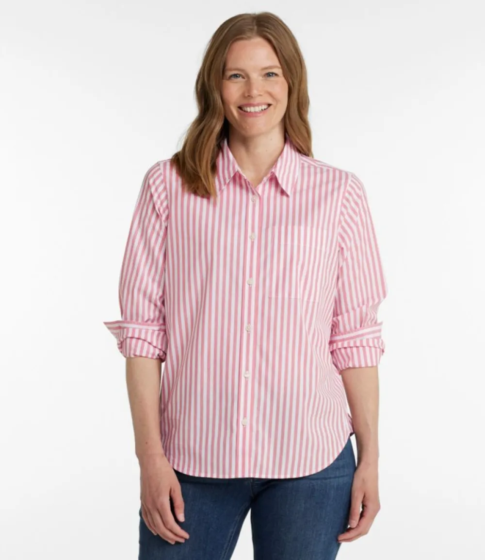 "Women's Essential Cotton Poplin Shirt, Long-Sleeve"-L.L.Bean Online