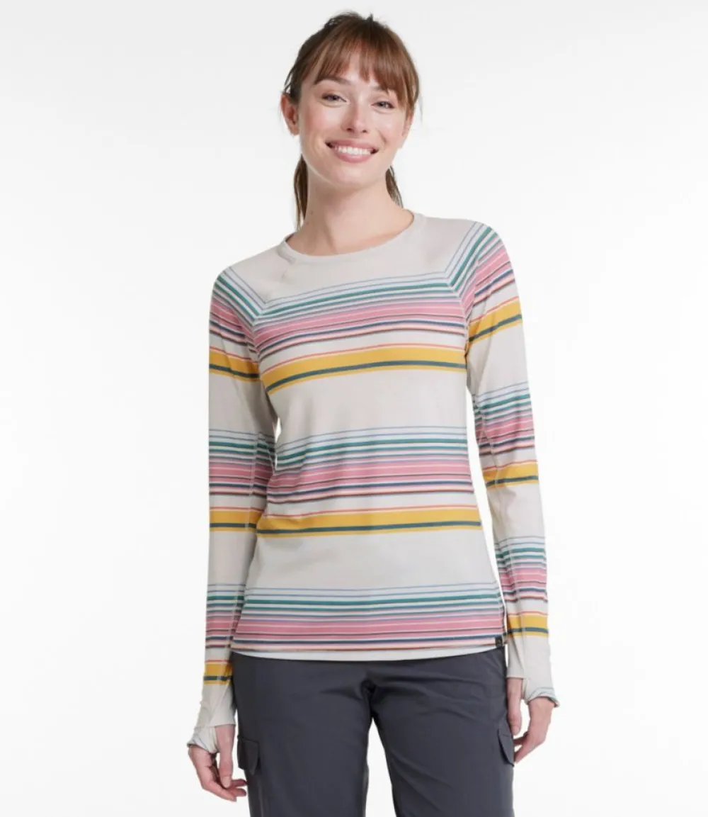 "Women's Everyday SunSmart® Tee, Crewneck Long-Sleeve Stripe"-L.L.Bean Best