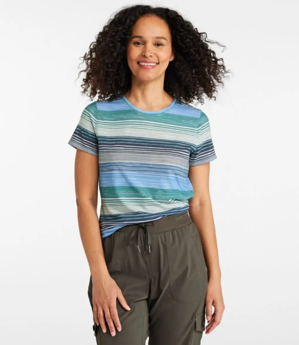 "Women's Everyday SunSmart® Tee, Short-Sleeve Stripe"-L.L.Bean Cheap