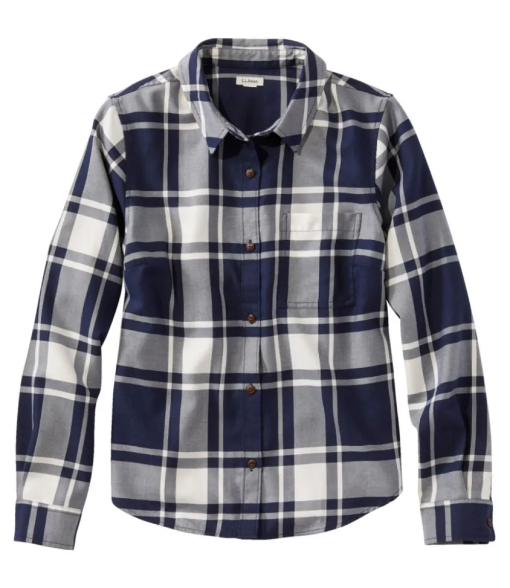 "Women's Feather-Soft Twill Shirt, Long-Sleeve"-L.L.Bean Online