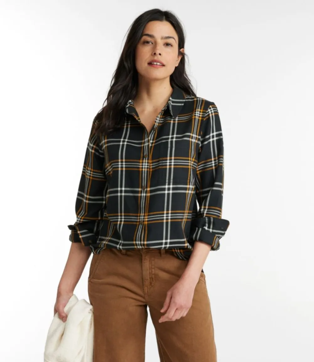 "Women's Feather-Soft Twill Shirt, Long-Sleeve"-L.L.Bean Online