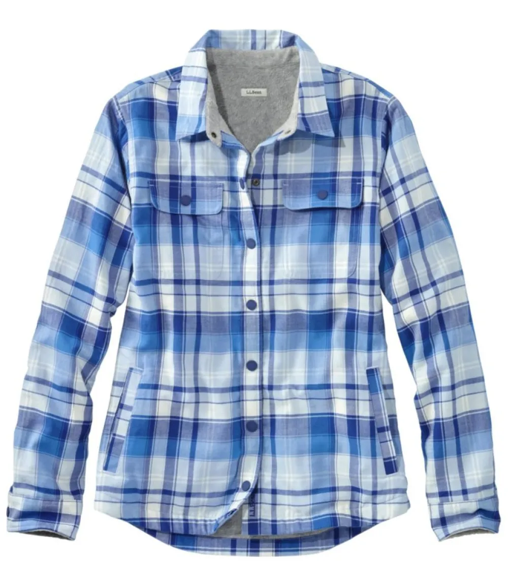 "Women's Fleece-Lined Flannel Shirt, Snap-Front Plaid"-L.L.Bean Best Sale