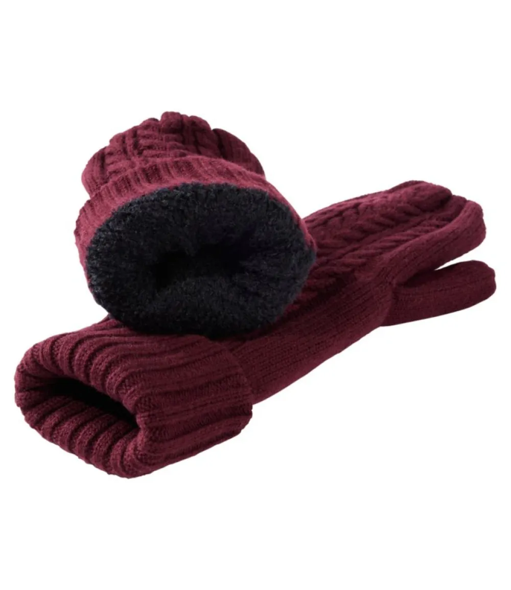 "Women's Heritage Cable Mittens"-L.L.Bean Fashion