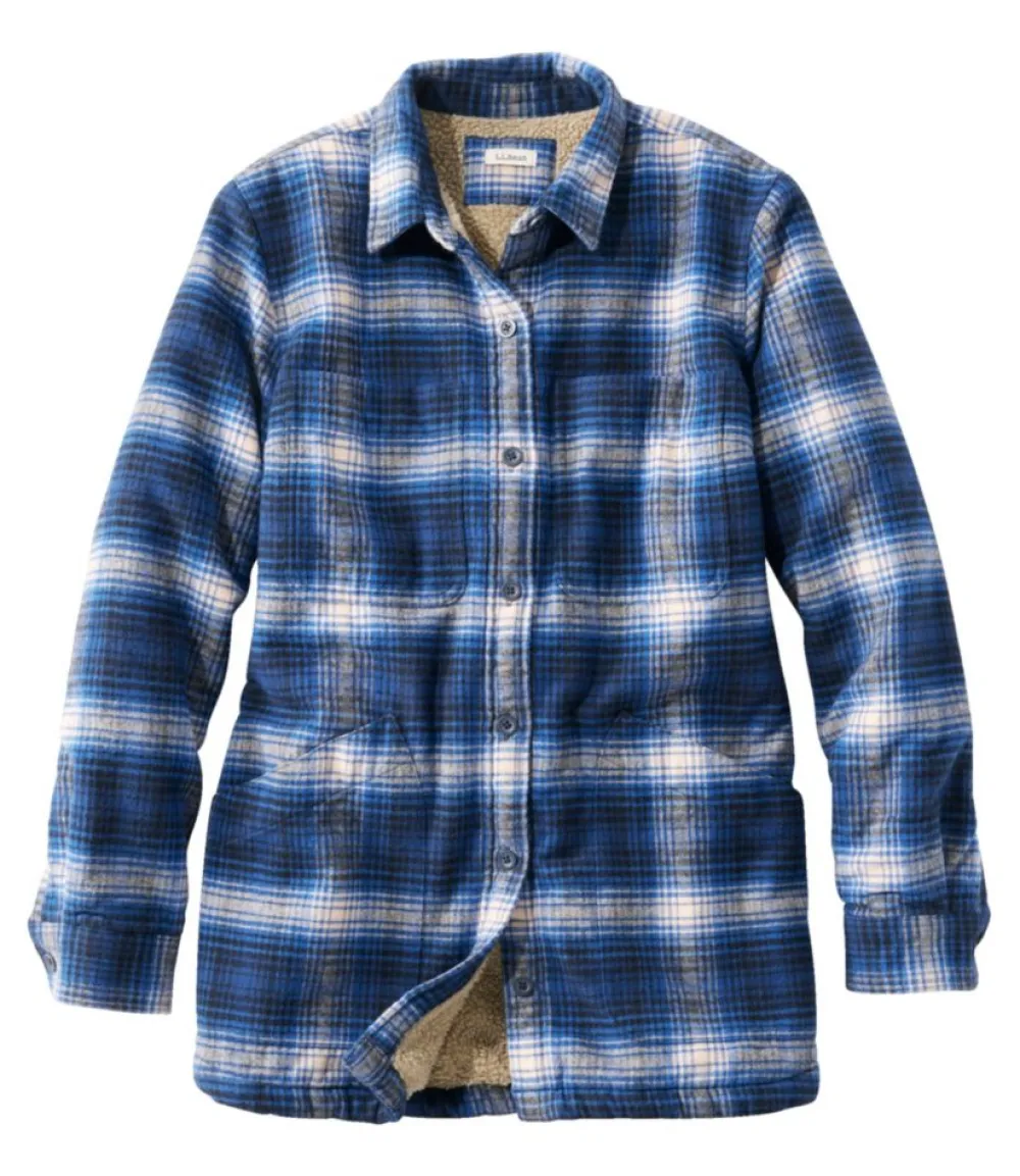 "Women's Heritage Chamois Shirt, Sherpa-Lined Shacket Pattern"-L.L.Bean Discount