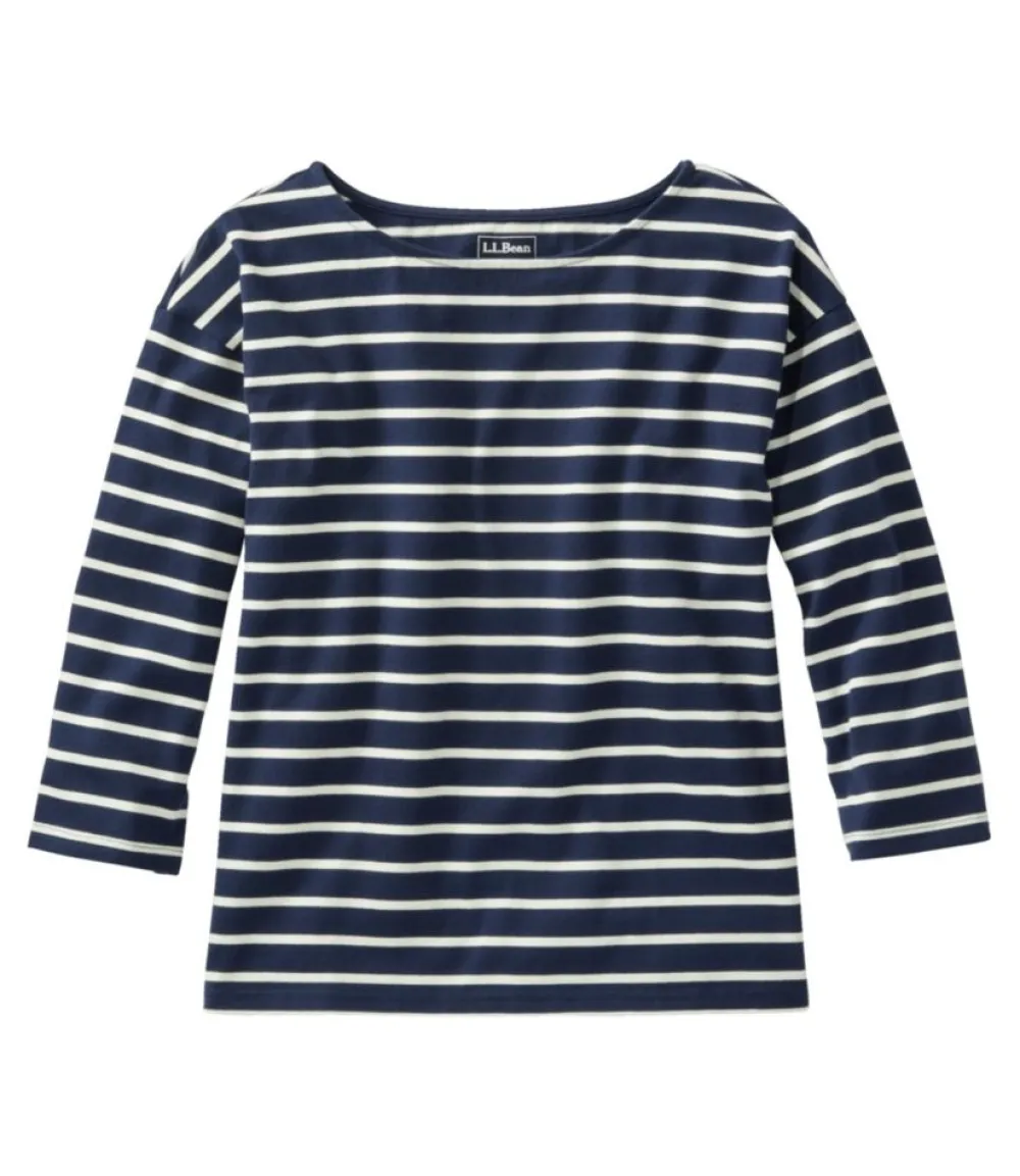 "Women's Heritage Mariner Top, Boatneck Three-Quarter-Sleeve Stripe"-L.L.Bean Outlet
