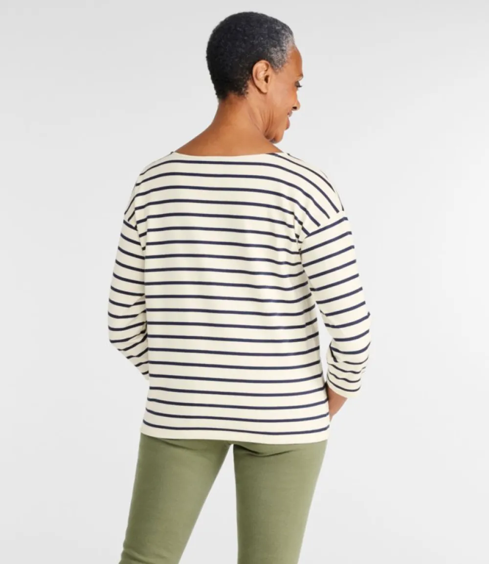 "Women's Heritage Mariner Top, Boatneck Three-Quarter-Sleeve Stripe"-L.L.Bean Outlet