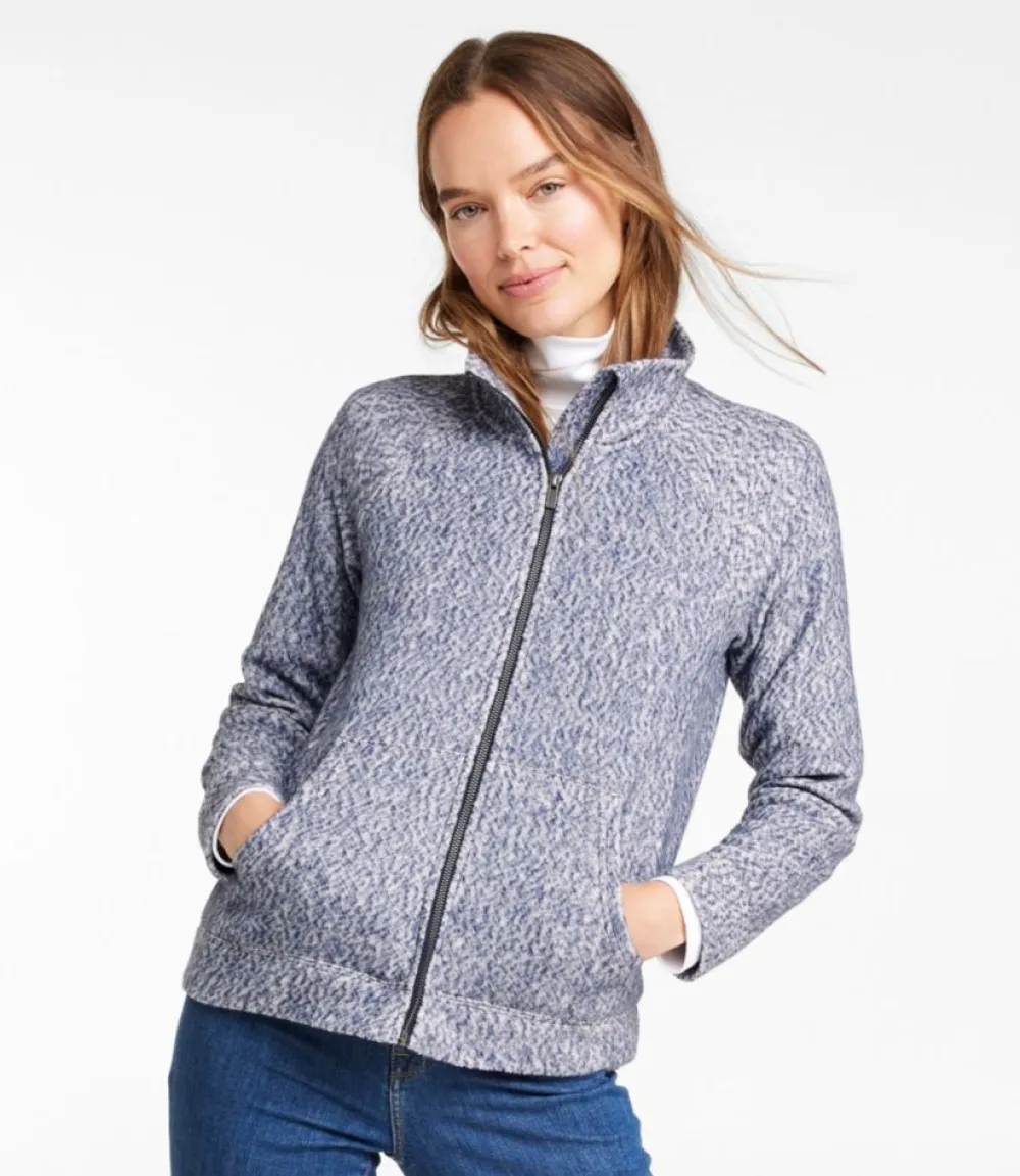 "Women's Heritage Marled Fleece, Zip Cardigan"-L.L.Bean Fashion