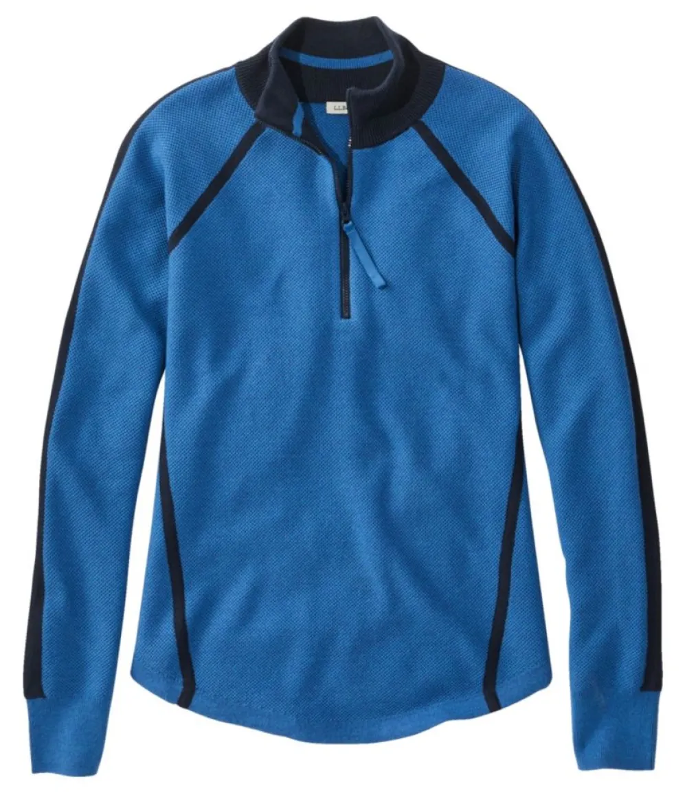 "Women's Honeycomb Merino Wool-Blend Sweater, Quarter-Zip"-L.L.Bean Sale